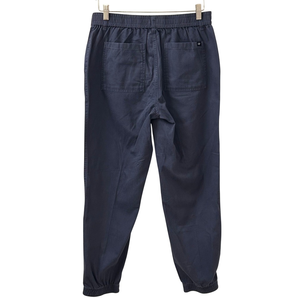 NWT Gap Twill Joggers Navy Blue Elastic Waist Tapered Leg Utility Pants Medium - Picture 6 of 12